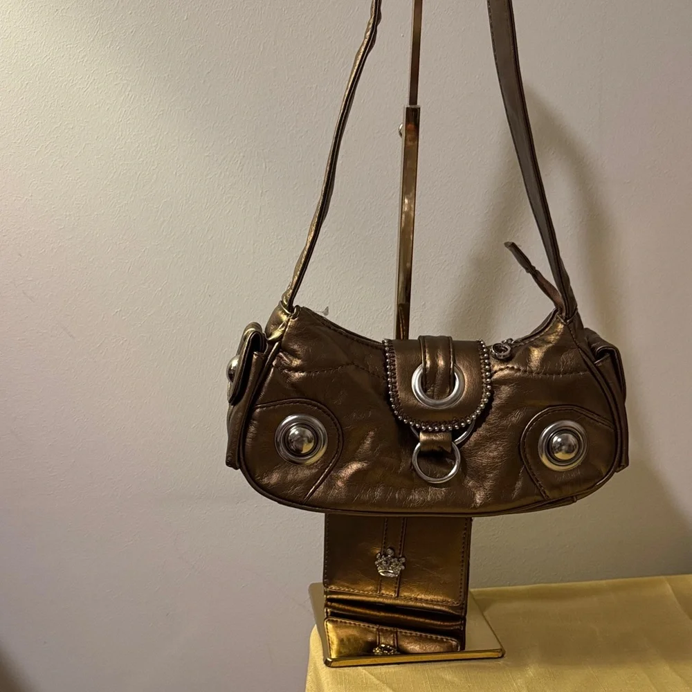 Metallic Bronze Shoulder Bag - Picture 1 of 8